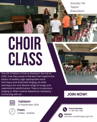 The ultimate goal of any instrument is to sound as close to the human voice as possible. Singing is one of the most foundational musical instruments. The benefits of choir does not only cover using the voice to hum a melody. Vocal training and choral work develops the inner ear - improving intonation - establishes a relationship between breathing and musical phrasing - which will make music on any instrument sound more organic. Free for STE members, no previous experience necessary, register now! (https://ste-suzukistrings.org/choir/)

 #FultonPlaceCommunityLeague #Fulton #Capilano #cello #violin #edmontonmusicscene #EdmontonSchools #earlychildhoodeducation #choir #edmontonvoiceteachers