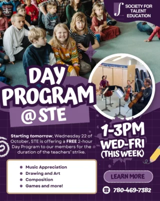 Starting TOMORROW! (Oct 22, 2025) we invite our STE members to our Day Program hosted by our Senior Student Programming Coordinator, Conrad Sobieraj. 1:00pm - 3:00pm on Wednesday, Thursday, and Friday this week in Studio 4. Until a fair deal is reached and the strike ends, come on in and participate in music appreciation, creativity, jamming, and - of course - the fun and games!