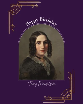 Happy Friday! Today we wish a happy birthday to Fanny Mendelssohn. A German pianist and composer, Fanny Mendelssohn composed over 450 works - most of which went unpublished due to societal patriarchy of the time - and was known to have impeccable piano technique and musicality, having memorized all 24 Preludes from Bach's Well Tempered Clavier at age 14. 

Due to society's rigid gender roles, her brother, Felix Mendelssohn, would publish her works under his name. She eventually took the leap and bravely published her own works under a new married name, Fanny Hensel. Fanny Mendelssohn's story is one of history's most well-documented examples of gender oppression in music, to say how incredibly lucky we are to have her survived catalogue of pieces is an understatement. Listen to her piano trio here: https://www.youtube.com/watch?v=FI-ldlmqhSM&list=RDFI-ldlmqhSM&start_radio=1